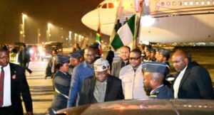 President Tinubu Returns to Nigeria After Diplomatic Visits to France and South Africa